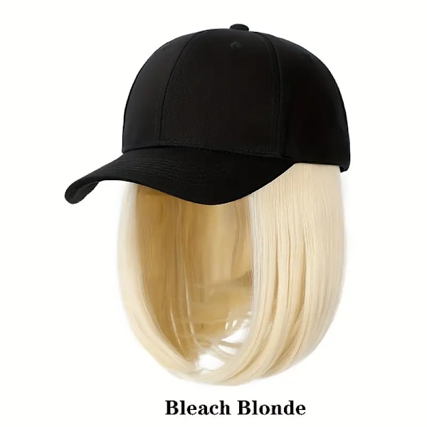 Women's Short Bob Wig Baseball Cap with Synthetic Hair - Stylish and Convenient Hair Accessory