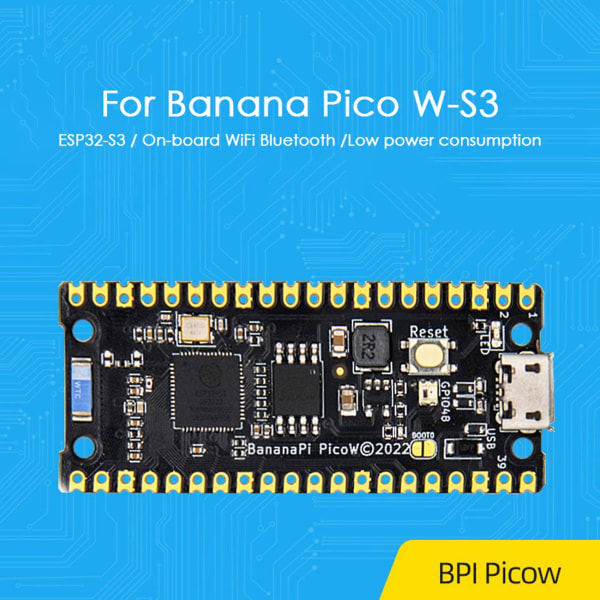 Banana Pi Pico W-s3 Esp32-s3 32-bit Lx7 Dual Core 240mhz Psram Flash Wifi Bluetooth kehitys