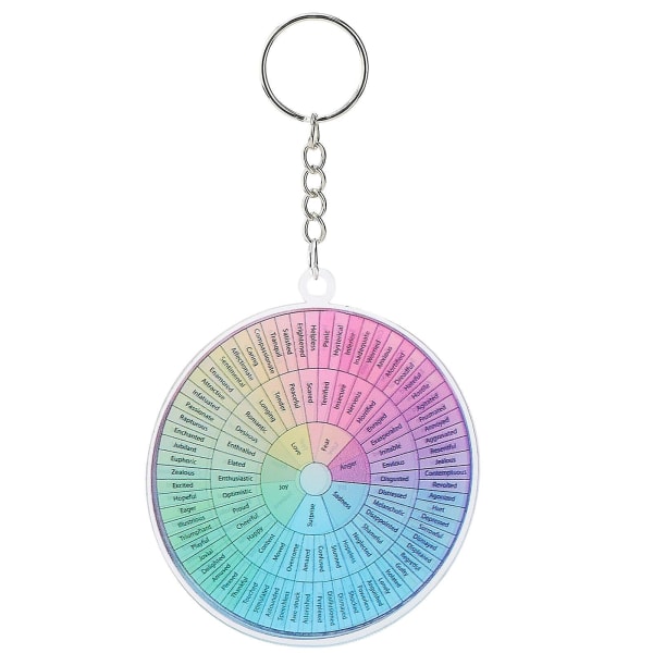 Ny uppgraderad rund färgglad nyckelring Mental hälsa Genomtänkt design Flerfärgade 8 cm akrylnyckelringar