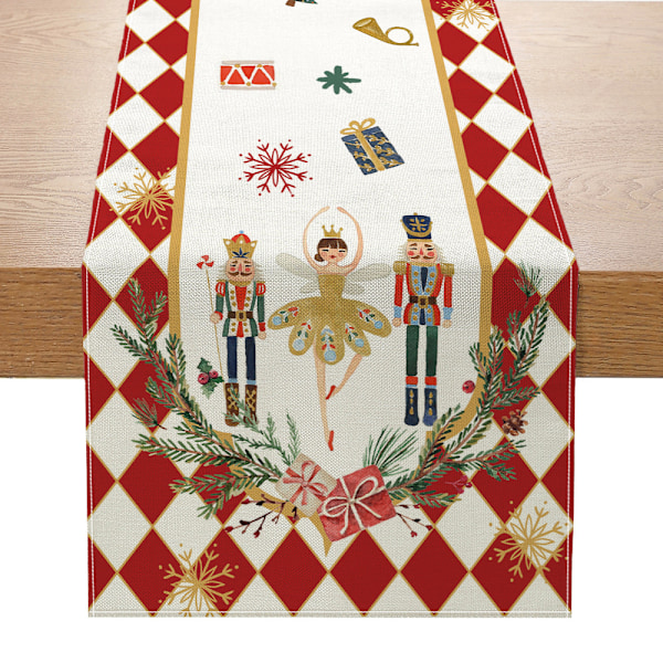 Julebordløber Dekoration Spisebord Linned Bordmåtte Lang Dug D 33*220