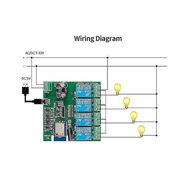 4ch Tuya Wifi Smart Switch Diy Timer+remote 85-265v Usb 5v 2.4g Wifi Smartlife Home Automation Modu{jkw}