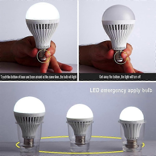 LED E27 Energibesparende Genopladelig Intelligent Pære Lampe Nødlys