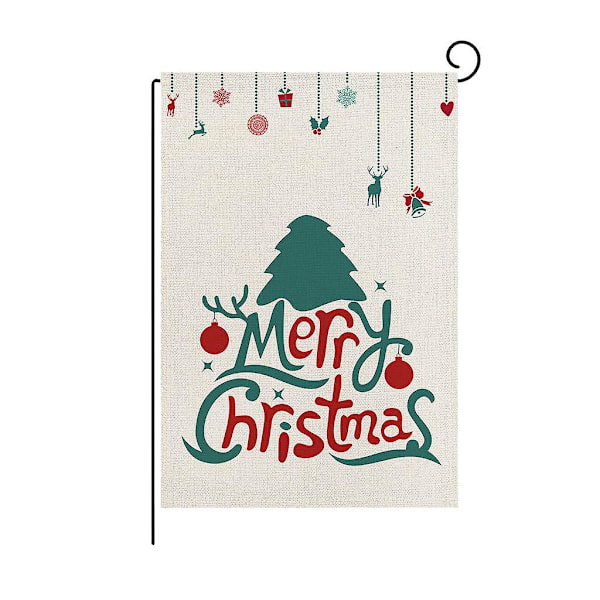 Merry Christmas Garden Flag Xmas Tree Flags Double-sided Print Rustic Winter New Year Outdoor Flag 12 X 18 Holiday