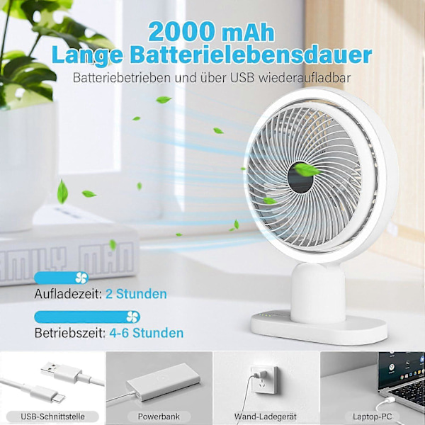 Pöytätuuletin mini USB-tuuletin kannettava pöytätuuletin LED-valolla koti- ja toimistokäyttöön