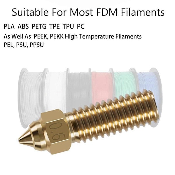 3D Printer Ekstruder Dyser Kit til K1/K1 Max, Høj Temperatur og Slidstyrke 10 stk. Messing Dyser