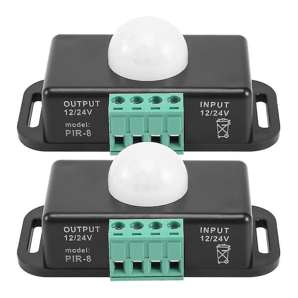 Bevægelsessensor Switch, 12v 24v Pir Sensor Led til Fleksible Led Strips Lys, 2 Pak