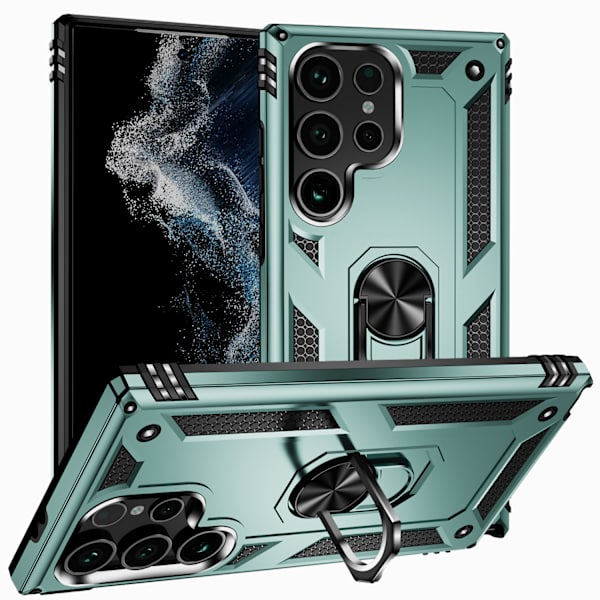 Uusi S24ultra Sergeant -matkapuhelinkotelo Samsung S24plus -puhelimeen, putoamisenesto, auton magneettinen pidike, suojakotelo green
