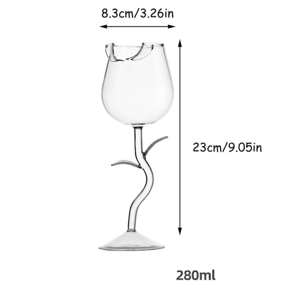 Rose Shaped Wine Glasses Transparent For Party Wedding Valentine's Day Durable Creative 150ml  Drinkware