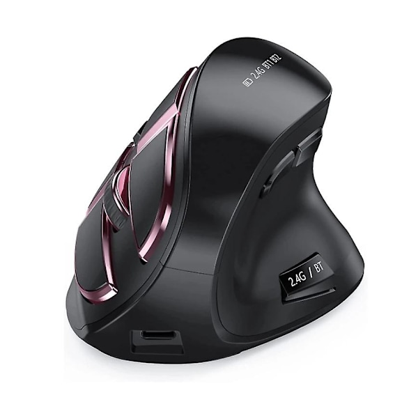 Bluetooth vertikal trådløs mus for nettbrett bærbar PC oppladbar USB trådløs mus ergonomisk høyrehendt mus og styrekule rose gold