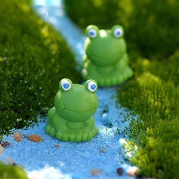 Mini frosker 100 pakke, mini frosker hagedekor, grønn froske figurer, mini frosker harpiks figurer, mini frosker figurer