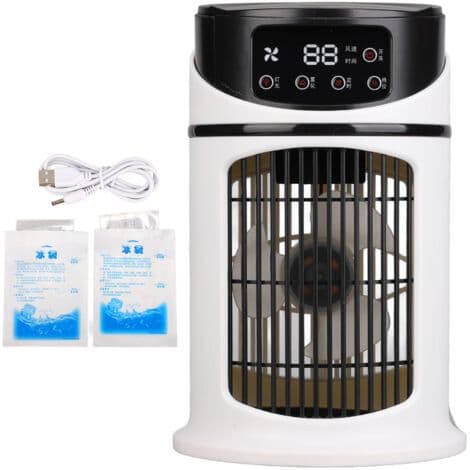Mini bærbar aircondition, multifunktionel mobil luftkøler ventilator, vandkølerventilator til hjemmekontor, luftkøler, vandkølerventilator