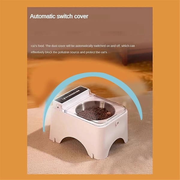 Smart Kattefoderskål med Infrarød Sensor Automatisk Låg - Anti-Mus Kæledyrsfoderautomat til Katte og Hunde Foder Dis