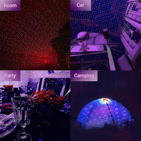 Bilatmosfär Stjärnklart tak interiörlampa Romantisk USB Nattljusdekorationer Cy-YUHAO