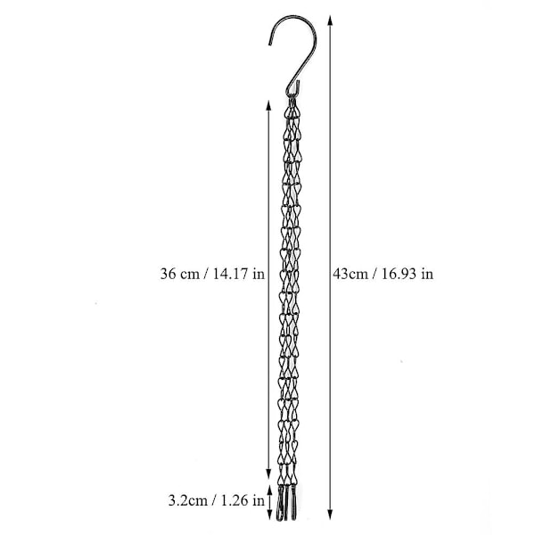 Hængende Kæde Hække Sæt til Plante Kurv i Jern 3 stk