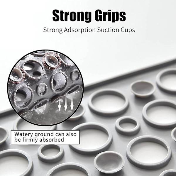 Home / Anti-mildew Non-slip Square Shower Mat, 53 X 53cm Non-slip Rubber Bath Mat With Drain Holes, Machine Washable, Gray