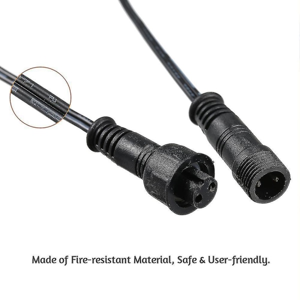 Forlengelseskabel ledning 5 pakke 1 m/ 3,3 fot 2 pins med hann- og hunnkoblinger Ip67 vanntetthet for dekklys