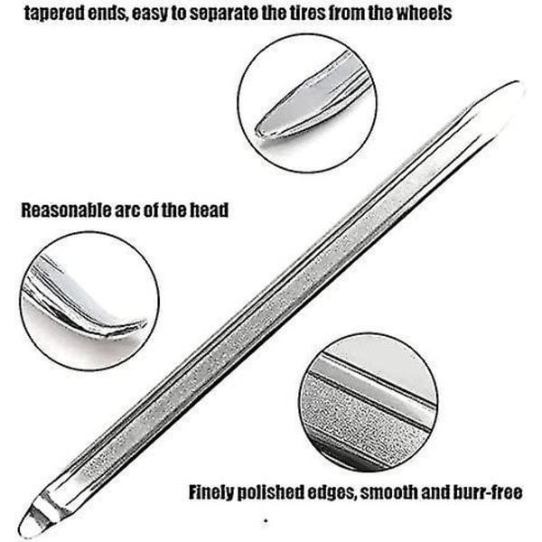 3kpl Rengasvipu, 30cm Mangaaniteräs Rengasvivut Lusikka Renkaiden poistotyökalu Korjaustyökalut Polkupyörän Moottoripyörän Pyörän Autonrenkaiden vaihtamiseen (hopea)