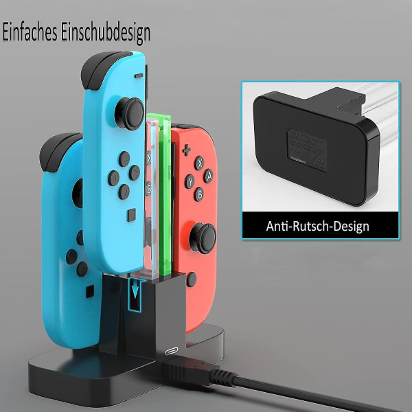 Laddningsstation för Nintendo Switch 4 i 1 Joy-con Controller, laddstation