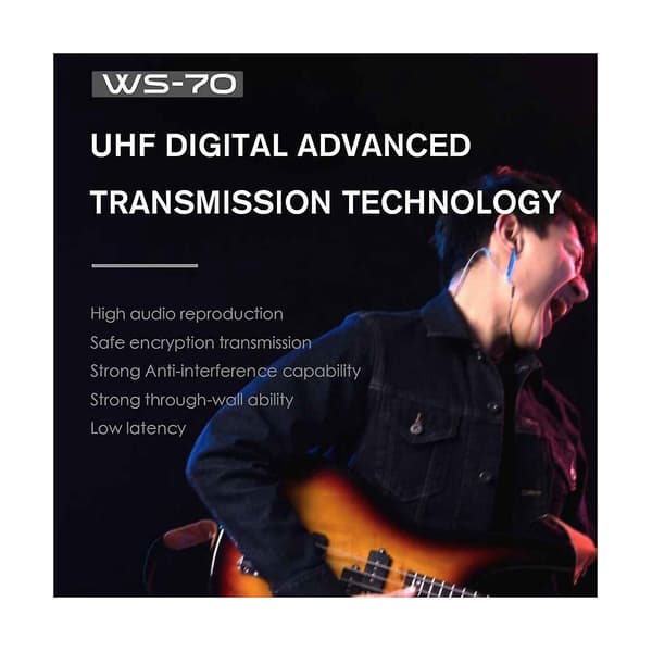 Ws-70 Gitarrsender Mottaker Mini Digital Trådløst System Multifunksjonelt Gitarrsystem For E
