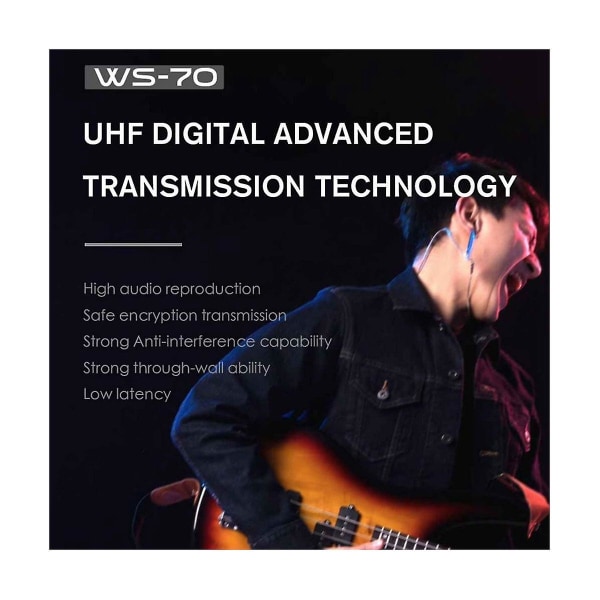 Ws-70 gitarsendermottaker Mini digitalt trådløst system Multifunksjonelt gitarsystem for E