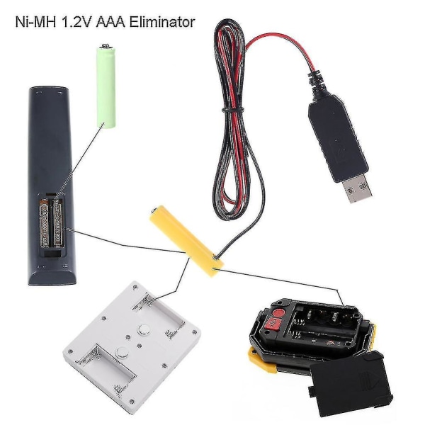 USB Aaa -akun eliminaattori CAN korvata Aaa-4aaa 1.2v 2.4v 3.6v 4.8v Ni-mh