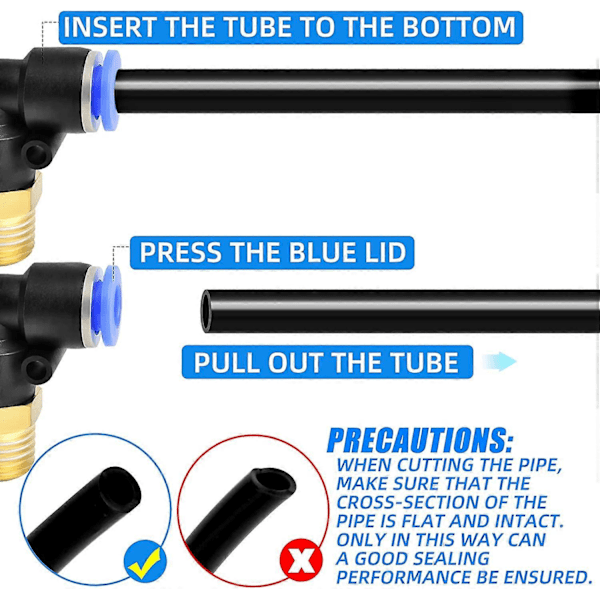 10 st 6 mm rör OD x 1/4 BSP hane armbåge tryckanslutning (PL6-02)