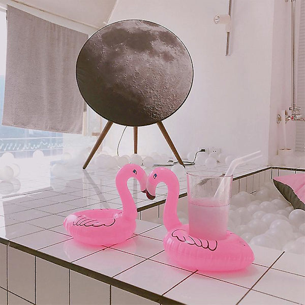 Uppblåsbar Flamingo Dryckeshållare, Mini Flytande Kopphållare För Sommar Pool Party Dekoration