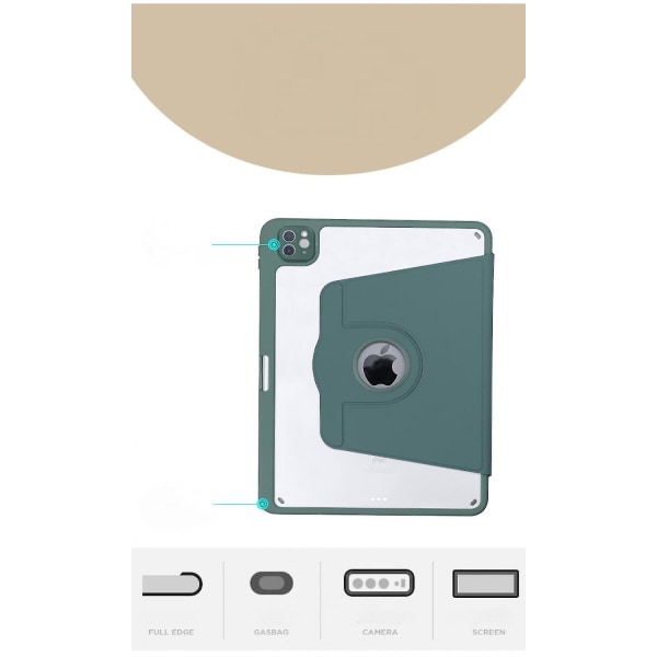 Ipad Air 5th Generation Case 2022, Air 4th Generation 10.9 cover , jossa kynäpidike 360 ​​Rotatab