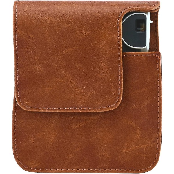 Retro vintage Pu læder beskyttelses taske taske cover kompatibel med Fujifilm Instax Mini 90 Instant Film Camera, brun