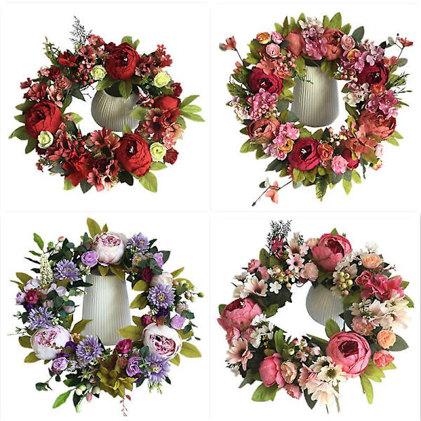 Konstgjord dörrkrans Dekoration Krans Dekorativ Blomkrans