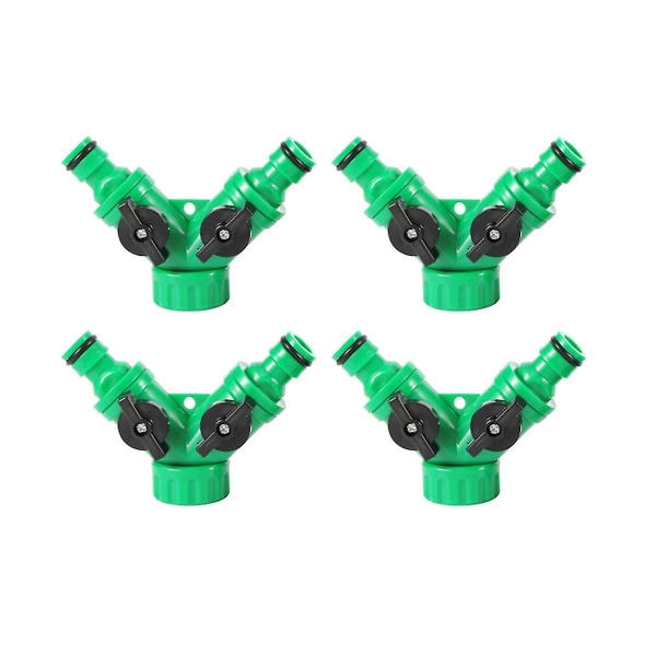 4 stk. Havevandingsfordeler Y-formet Vandsplitter 20/25mm Hun-gevind 2-vejs Vandventil Vandingsystem