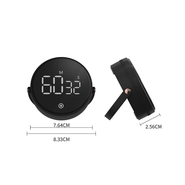 Magnetisk Kjøkken Timer LED Digital Timer Manuell Nedtelling Timer Alarmklokke Matlaging Dusj Studie Fi