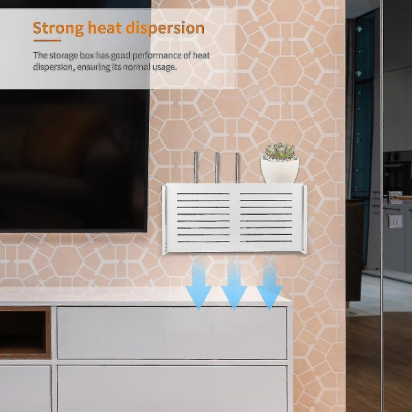 Lie Wifi Router Oppbevaringsboks Veggmontert Trådløs Panelhylle Home Decor