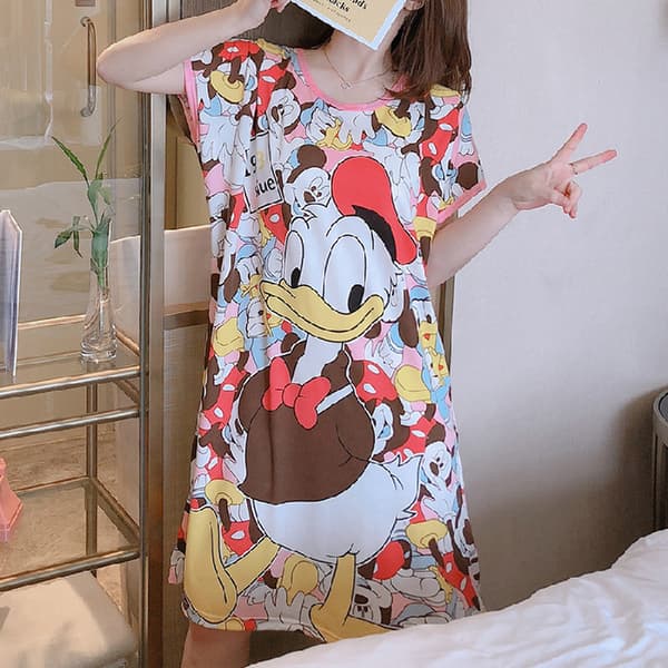 Løse sommerpyjamas med korte ærmer til kvinder #9