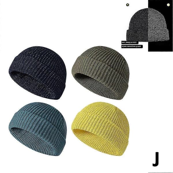 Nattreflekterande stickad mössa i siden Höst/vinter Skullcaps Unisex Termiska mössor Mixed 2
