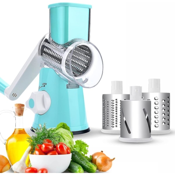 Vegetable Slicer, Fitnate Hand Crank Stainless Steel Fruit Vegetable Shredder Dicer Cheese