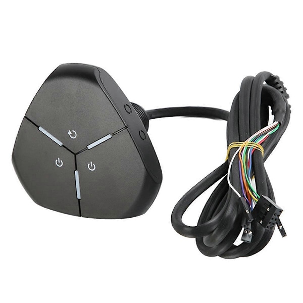 Dator Skrivbord Switch PC Ström på/Omstart Knapp Dubbel USB Extern Förlängnings Strömkabel På/Av Knapp för Kontor A