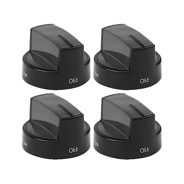 4 stk. Toppbrennerkontroll Komfyr Knapper Erstatning W10339442 For Gasskomfyr - Erstatter Wpw10339442