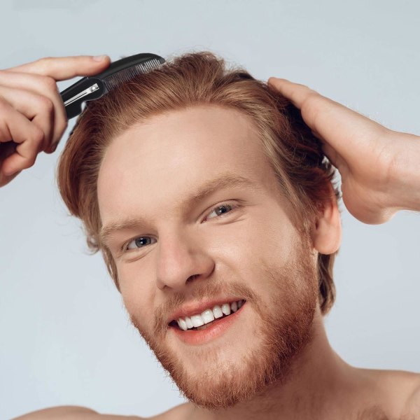 Sæt med 3 foldeskægkam skægkam lille lommekam til mænds daglige pleje og hårpleje