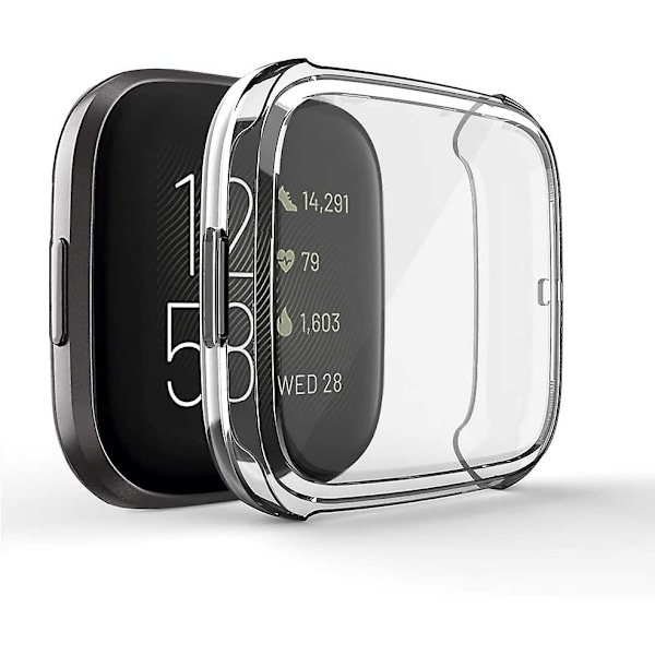 Dhrs 3-pak skjermbeskytter kompatibel med Fitbit Versa 2 etui, ultra-tynn slank myk TPU
