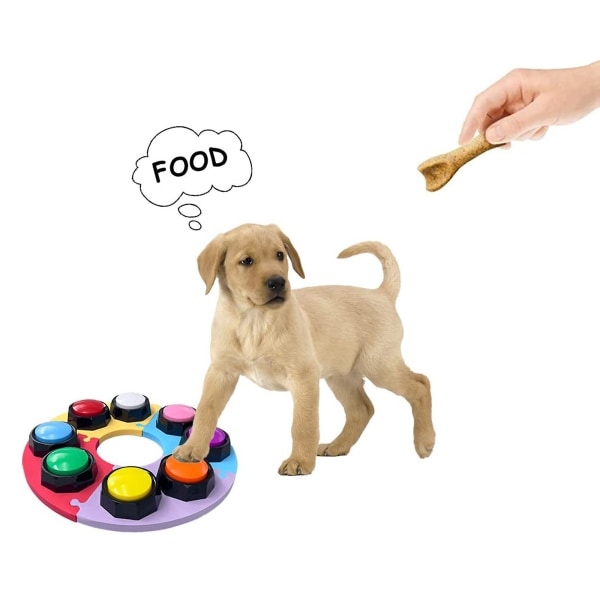 Inspelningsbara träningsknappar för hund, Hund Talande Buzzers-knapp med klistermärken och mattor, högre Tydligare Record