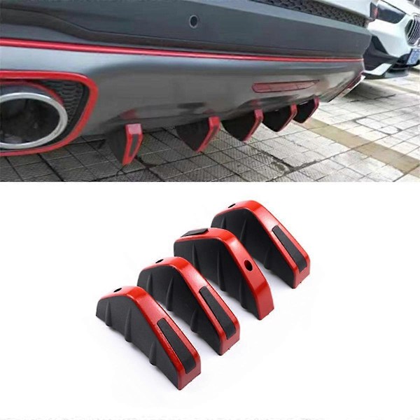 Bil Bakre Nedre Stötfångare Vinge Läpp Diffusor, Anti-Krasch Tillbehör Spoiler Skydd, Bakre Stötfångare Splitter Läpp Vinge, 4st