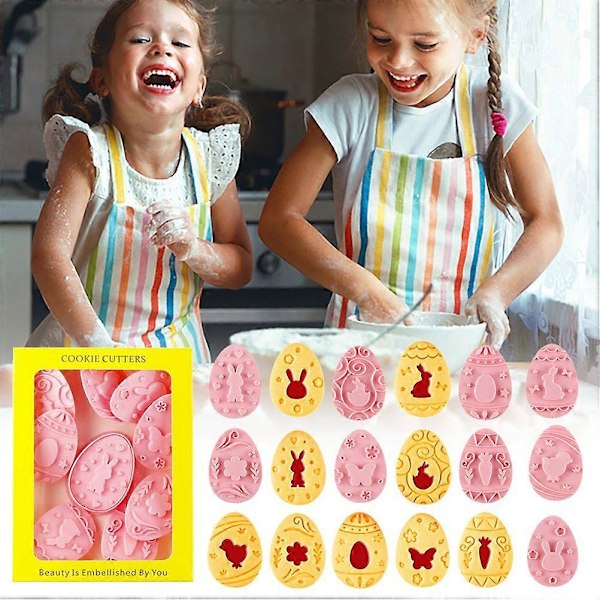 9-dels Easter-kexformar, DIY-bakformset för bröd, bakverk, smörgåsar, mångsidig präglingsform