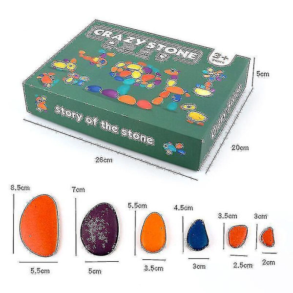 Baby Crazy Stone Byggstenar Stapling Tidig Inlärning Färgsortering Småbarn Stenar|block