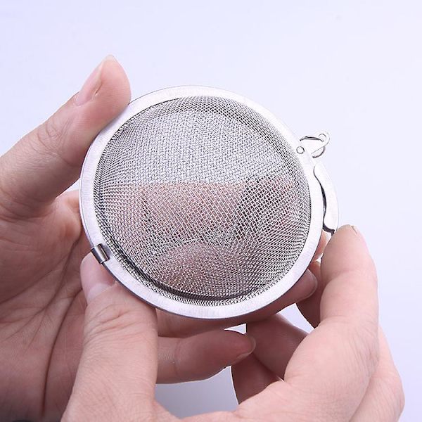 Rustfrit Stål Te Bold Mesh Te Infuser Med Forlænget Kæde Hængsel Til Brygning Løse Blade Te Og Krydderier & Krydderier 2 Stk