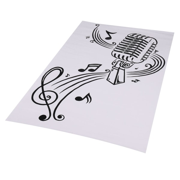 Mikrofon Musiknot Väggkonst Musiknoter klistermärke för Ktv Bar Bakgrund Hemdekorationer