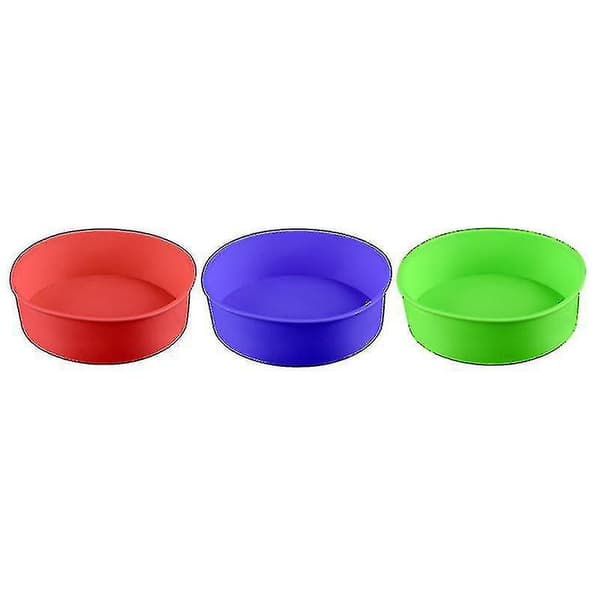 3 stk Runde Kageforme Silikon Bageform Silikon Dekorative Cupcake Form Til Kagefremstilling (r