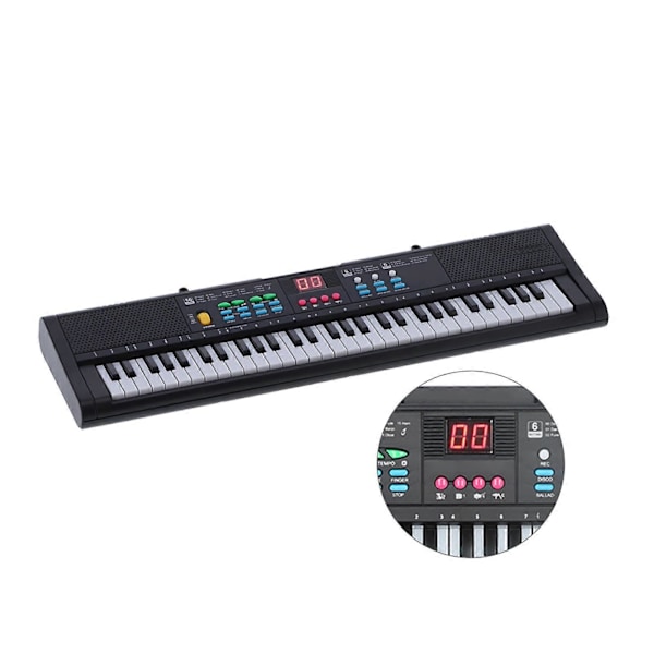 Keyboard Klaver Instrument 61 Taster Elektrisk Digital Multifunktionel med Mikrofon MQ6186