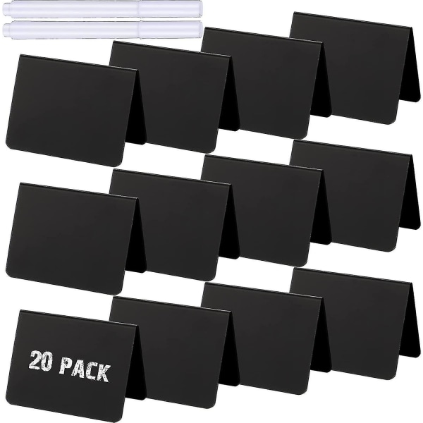 20 stycken Mini svarta tavla skyltar A-formade svarta tavla bord Bufféetiketter Pvc present