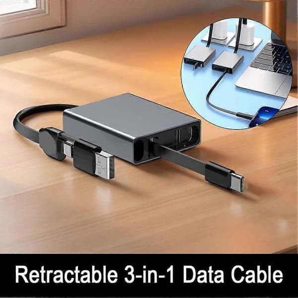Mobiltelefon Bärbar Dator Typ-C Dator Datakabel Teleskopisk Kabel Laddning D2S6